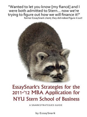 cover image of EssaySnark's Strategies for the 2011-'12 MBA Admissions Essays for NYU Stern School of Business